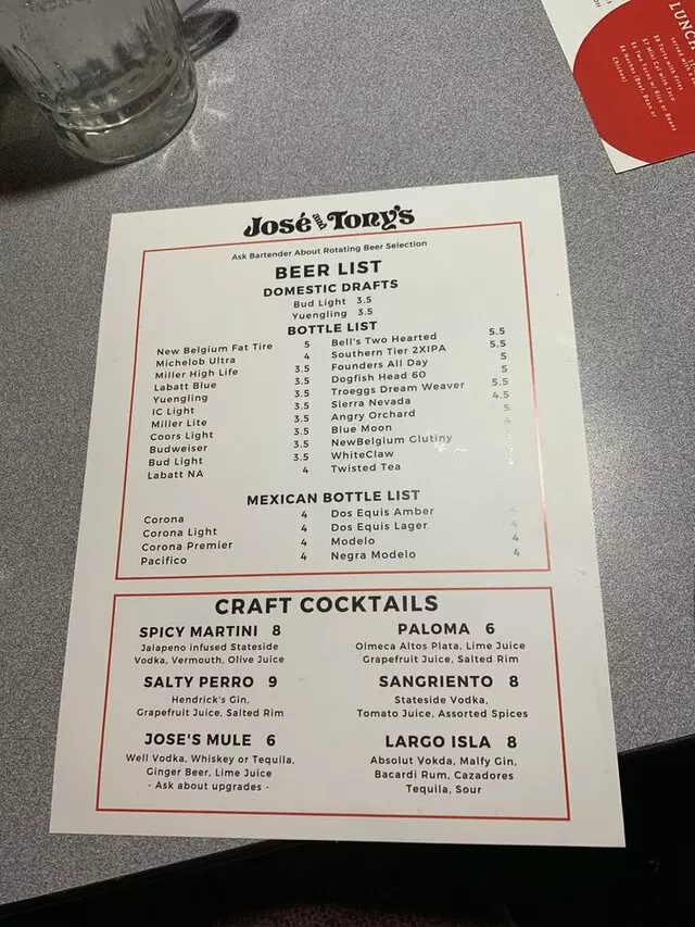 Jose’ and Tony’s Mexican Restaurant