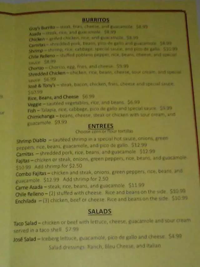 Jose’ and Tony’s Mexican Restaurant